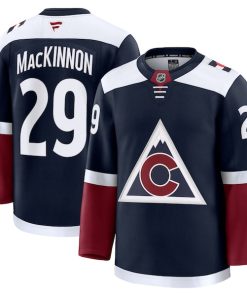 Alternative view of Nathan MacKinnon Colorado Avalanche  Alternate Premium Jersey - Navy/Burgundy/White