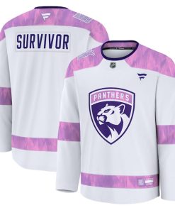 Florida Panthers Hockey Fights Cancer Practice Jersey - White