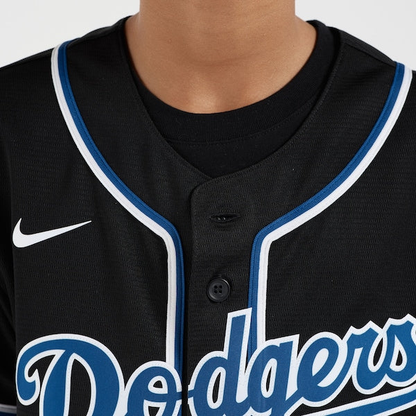 Shohei Ohtani Los Angeles Dodgers Nike Youth Lights Out Replica Player Jersey - Black - Image 8