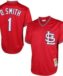 Ozzie Smith St. Louis Cardinals Cooperstown Mesh Batting Practice Jersey - Red/Navy
