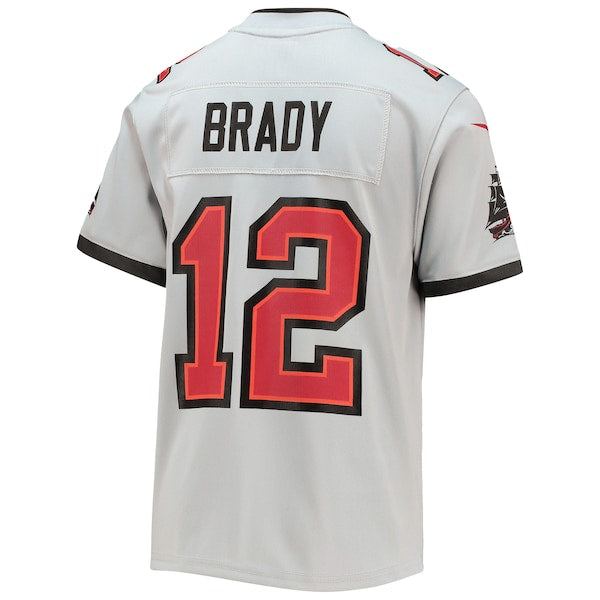 Tom Brady Tampa Bay Buccaneers Nike Youth Inverted Team Game Jersey - Gray - Image 3