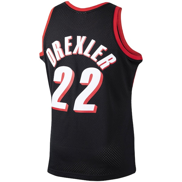 Clyde Drexler Portland Trail Blazers 1991/92 Hardwood Classics Swingman Jersey - Black - Image 3
