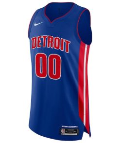 Alternative view of Detroit Pistons Nike Authentic Custom Jersey Blue - Icon Edition