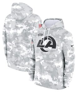 Los Angeles Rams Nike 2024 Salute to Service Club Fleece Pullover Hoodie - Arctic Camo