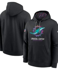Miami Dolphins Nike 2024 NFL Crucial Catch Club Pullover Hoodie - Black