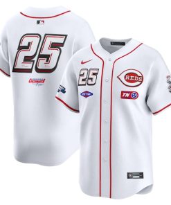 #25 Cincinnati Reds Nike 2025 MLB Speedway Classic Home Replica Jersey - White
