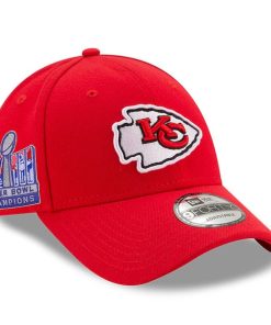 Kansas City Chiefs New Era Super Bowl LVIII Champions Side Patch 9FORTY Adjustable Hat - Red
