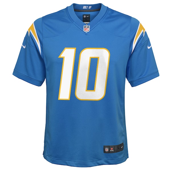 Justin Herbert Los Angeles Chargers Nike Youth Game Jersey - Powder Blue/Navy/Royal/White - Image 3