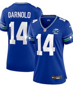 Alternative view of Sam Darnold Seattle Seahawks Nike Women's Alternate 2 50th Season Game Jersey - Royal/College Navy