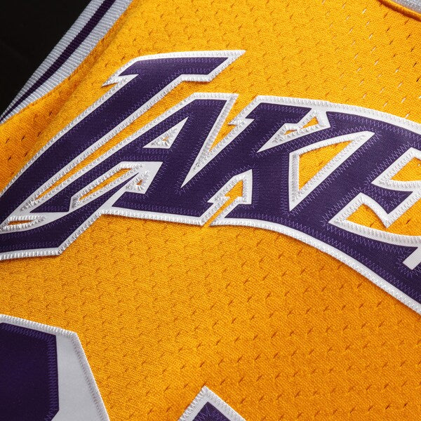 Magic Johnson Los Angeles Lakers 1984/85 Hardwood Classics Swingman Jersey - Gold/Purple - Image 6