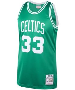 Alternative view of Larry Bird Boston Celtics 1985/86 Hardwood Classics Authentic Jersey - Kelly Green