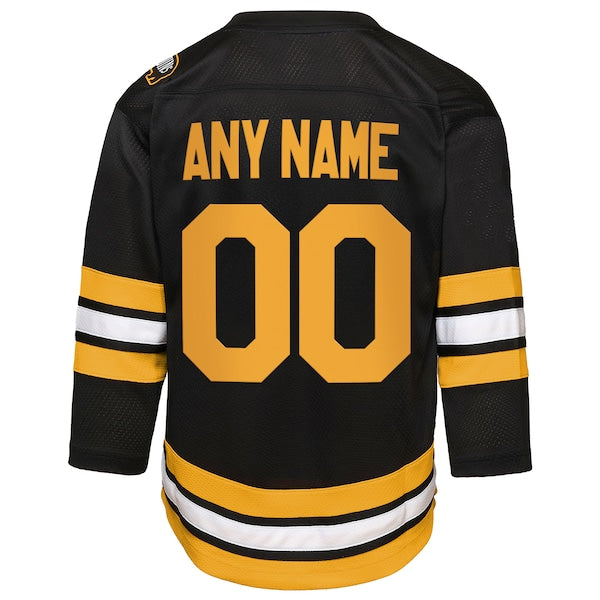 Boston Bruins Youth Home Custom Replica Jersey - Black - Image 3