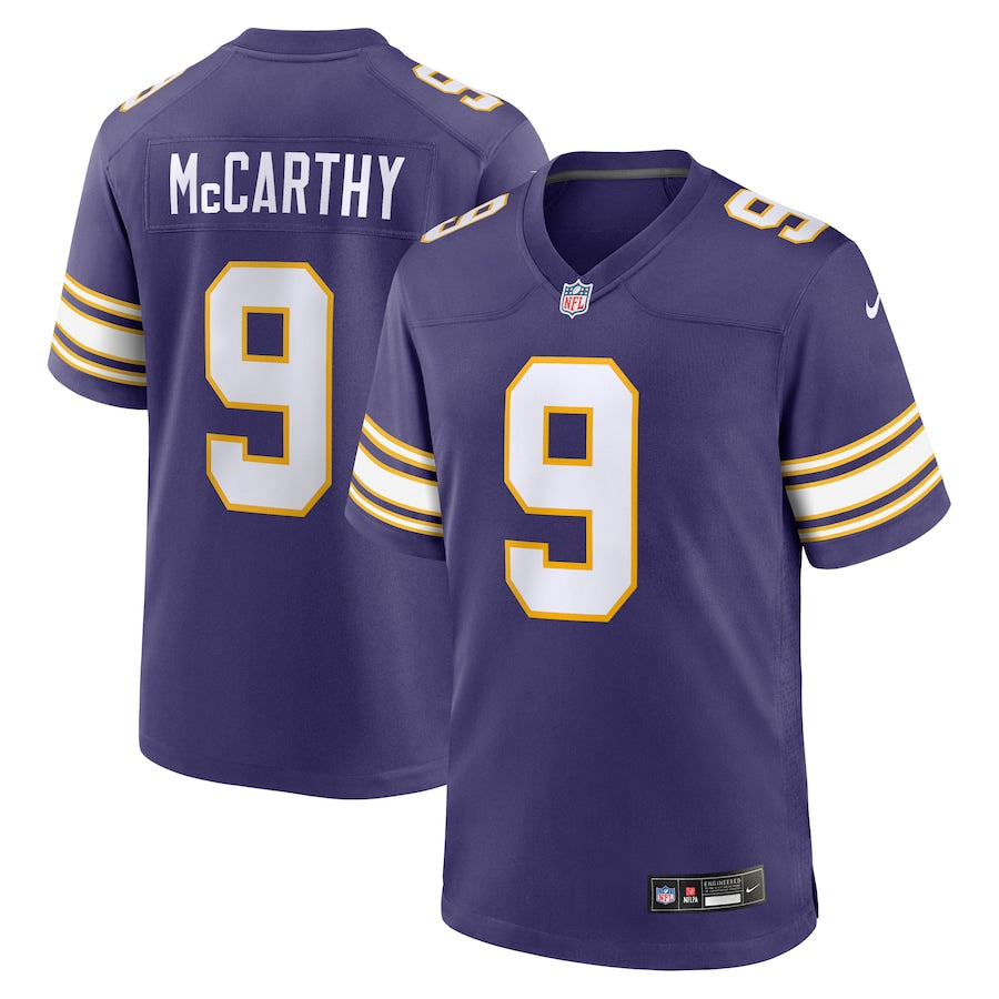 J.J. McCarthy Minnesota Vikings Nike Game Jersey - White/Purple - Image 5