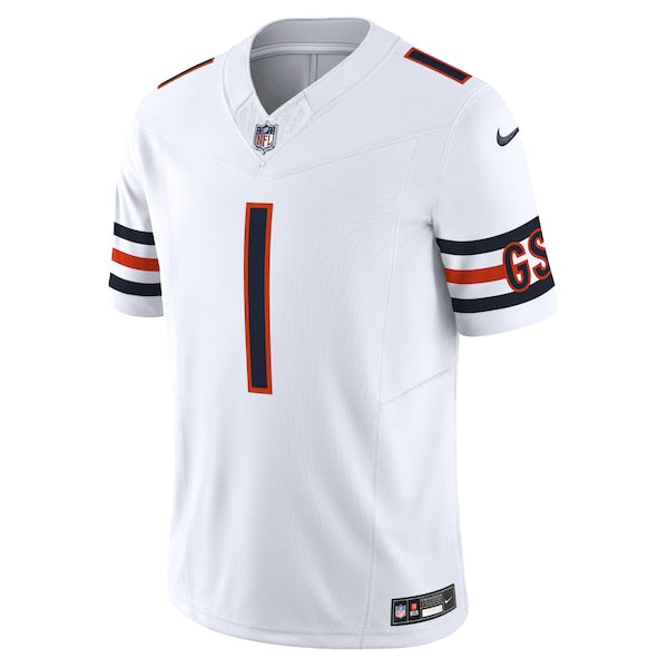 Justin Fields Chicago Bears Nike Vapor F.U.S.E. Limited Jersey - White/Navy/Orange - Image 3