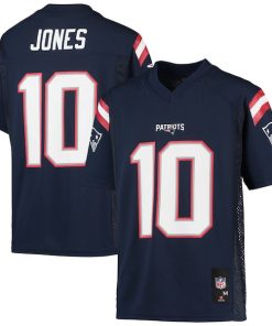Mac Jones New England Patriots Youth Replica Player Jersey - Navy