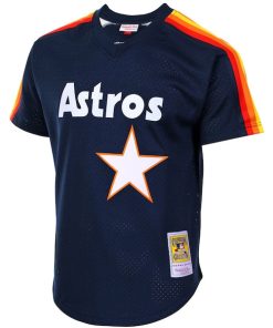 Alternative view of Jeff Bagwell Houston Astros Cooperstown Mesh Batting Practice Jersey - Navy
