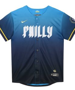 Alternative view of Zack Wheeler Philadelphia Phillies Nike Preschool 2024 City Connect Limited Player Jersey - Blue