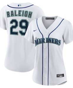 Women's Seattle Mariners Cal Raleigh Nike White Home Replica Jersey