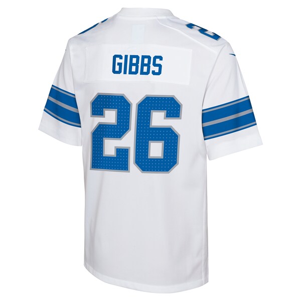 Jahmyr Gibbs Detroit Lions Nike Youth Player Game Jersey - White - Image 4