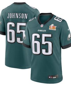 Lane Johnson Philadelphia Eagles Nike Super Bowl LIX Game Player Jersey - Midnight Green