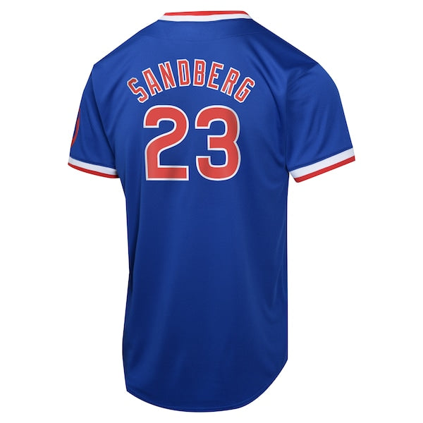 Ryne Sandberg Chicago Cubs Nike Youth Cooperstown Collection Limited Player Jersey - Blue - Image 3