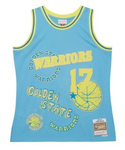 Alternative view of Chris Mullin Golden State Warriors  1993/94 Swingman Sidewalk Sketch Jersey - Light Blue