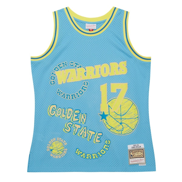 Chris Mullin Golden State Warriors 1993/94 Swingman Sidewalk Sketch Jersey - Light Blue - Image 2