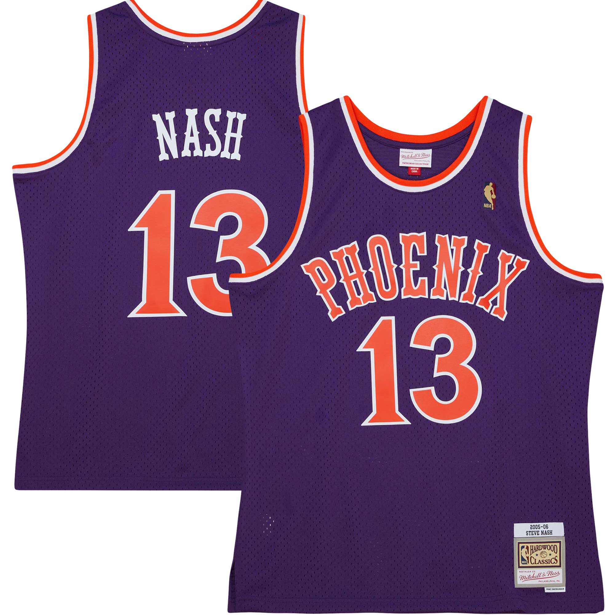 Steve Nash Phoenix Suns 2001/02 Hardwood Classics Swingman Jersey - White/Purple - Image 6