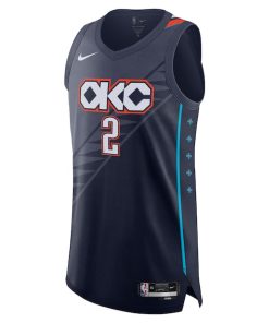 Alternative view of Shai Gilgeous-Alexander Oklahoma City Thunder Nike Unisex 2025/26 Authentic Jersey - City Edition - Navy
