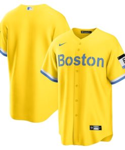 Boston Red Sox Nike City Connect Replica Jersey - Gold/Light Blue