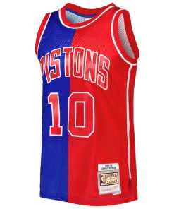 Alternative view of Dennis Rodman Detroit Pistons Hardwood Classics 1988/89 Split Swingman Jersey - Blue/Red