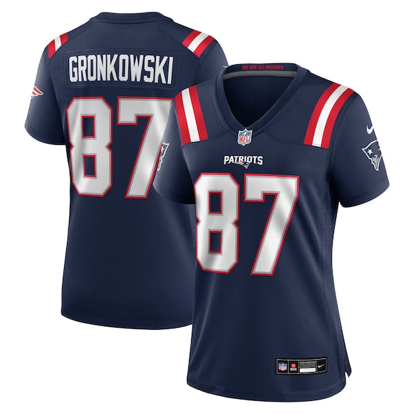 Rob Gronkowski New England Patriots Nike Women's Team Retired Player Game Jersey - Navy/Red - Image 2