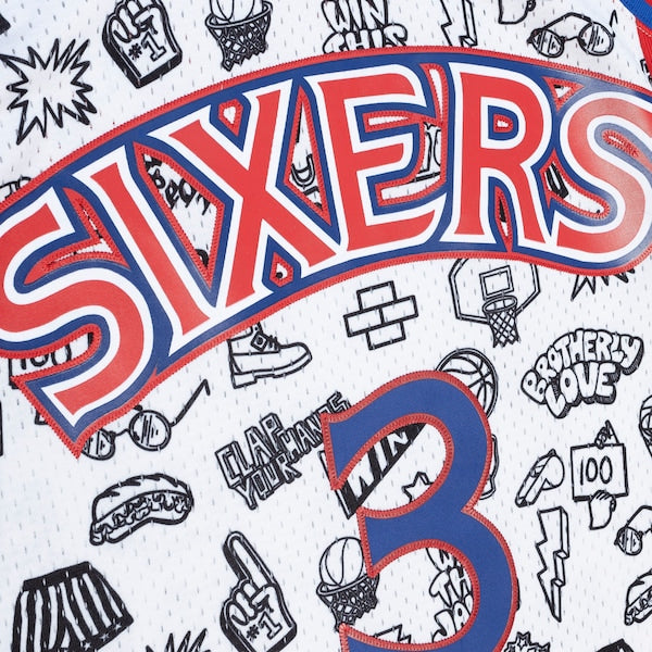 Allen Iverson Philadelphia 76ers 1996/97 Swingman Jersey - White - Image 4