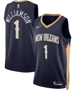 Alternative view of Zion Williamson New Orleans Pelicans Nike Unisex Swingman Jersey - Icon Edition - Navy/White
