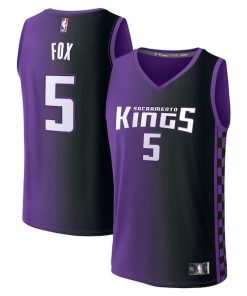 De'Aaron Fox Sacramento Kings  Fast Break Replica Player Jersey - Statement Edition - Purple