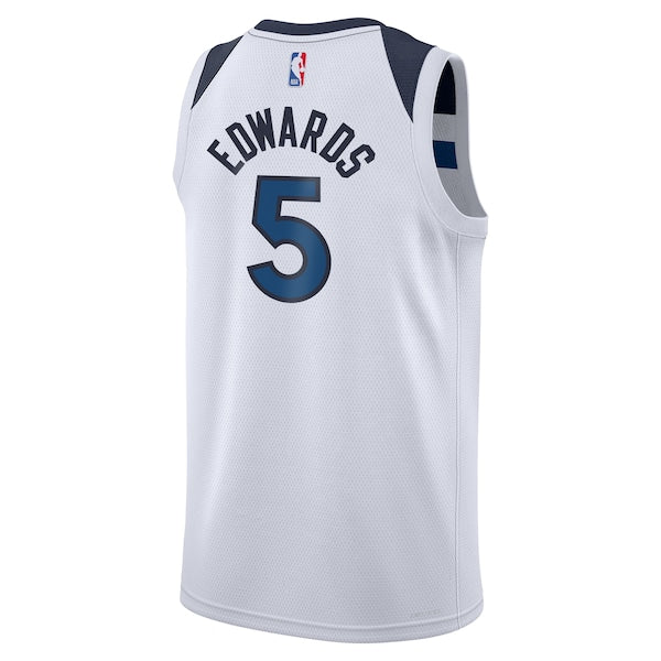 Anthony Edwards Minnesota Timberwolves Nike Youth Swingman Jersey - Association Edition - White - Image 3