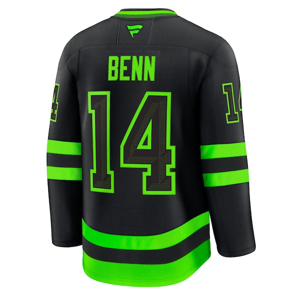 Jamie Benn Dallas Stars Alternate Premium Jersey - Black/Kelly Green - Image 4