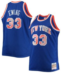 Patrick Ewing New York Knicks Big & Tall 1991/92 NBA 75th Anniversary Diamond Swingman Jersey - Blue