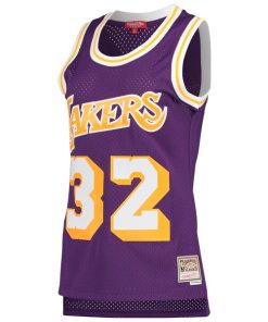 Alternative view of Magic Johnson Los Angeles Lakers Women's Hardwood Classics 1984/85 Swingman Jersey - Purple
