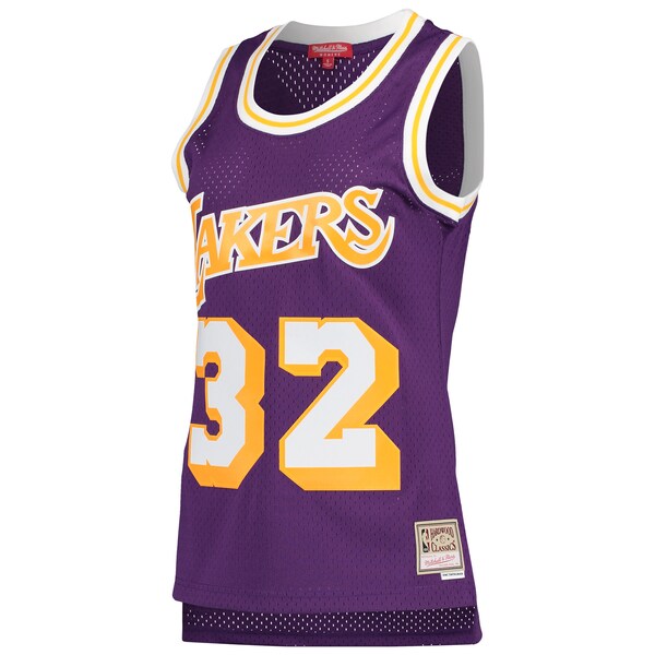 Magic Johnson Los Angeles Lakers Women's Hardwood Classics 1984/85 Swingman Jersey - Purple - Image 2