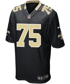 Alternative view of Andrus Peat New Orleans Saints Nike Game Player Jersey - Black