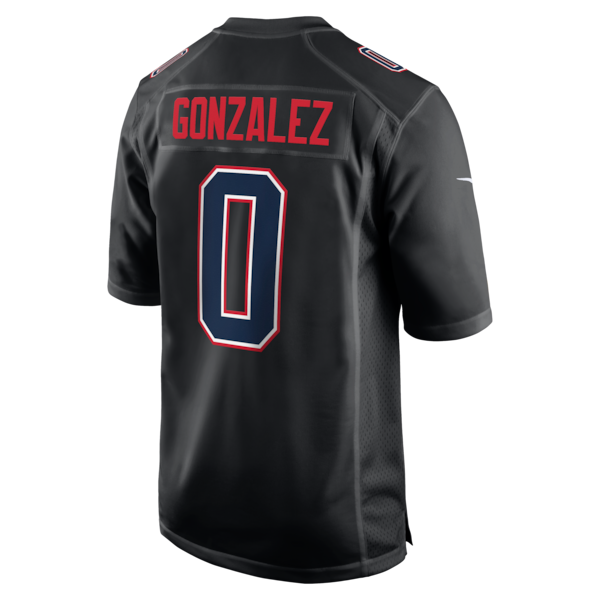 Men's New England Patriots Christian Gonzalez Nike Black Super Bowl LX Patch Carbon Fashion Game Jersey - Image 3
