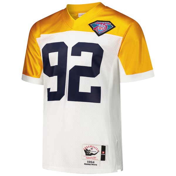 Reggie White Green Bay Packers 1994 Authentic Throwback Retired Player Jersey - White - Image 2
