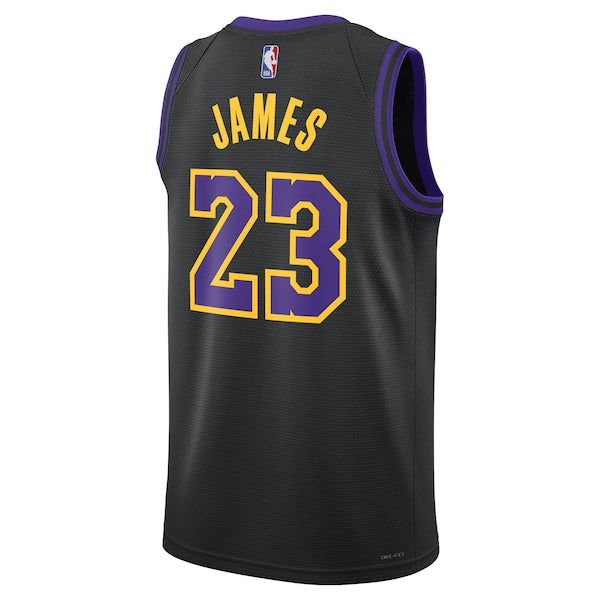 LeBron James Los Angeles Lakers Nike Unisex 2025/26 Swingman Jersey - Black - City Edition - Image 3
