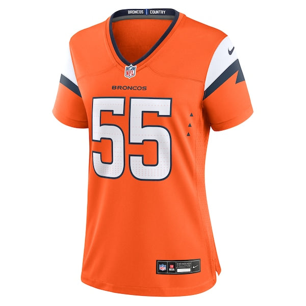 Cody Barton Denver Broncos Nike Women's Game Jersey - Orange - Image 2
