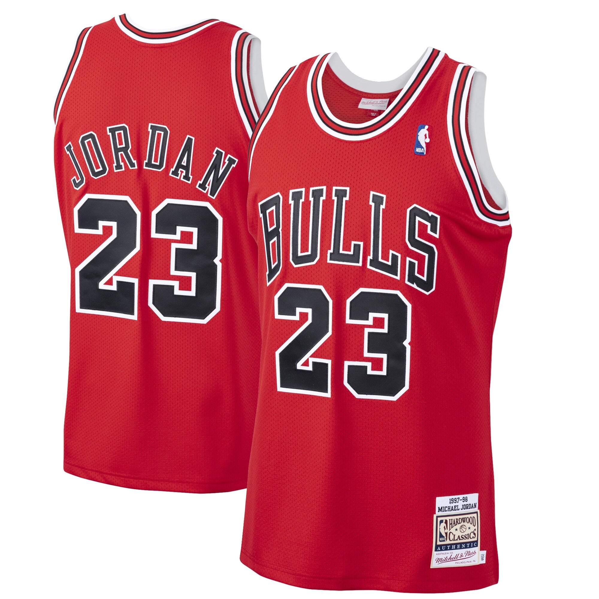 Michael Jordan Chicago Bulls 1997/98 Hardwood Classics Authentic Jersey - Black/Scarlet/White - Image 5