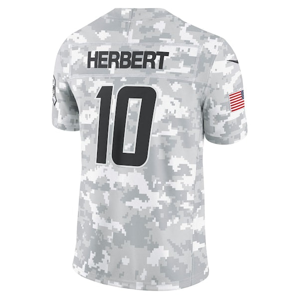 Justin Herbert Los Angeles Chargers Nike 2024 Salute to Service Limited Jersey - Arctic Camo - Image 3