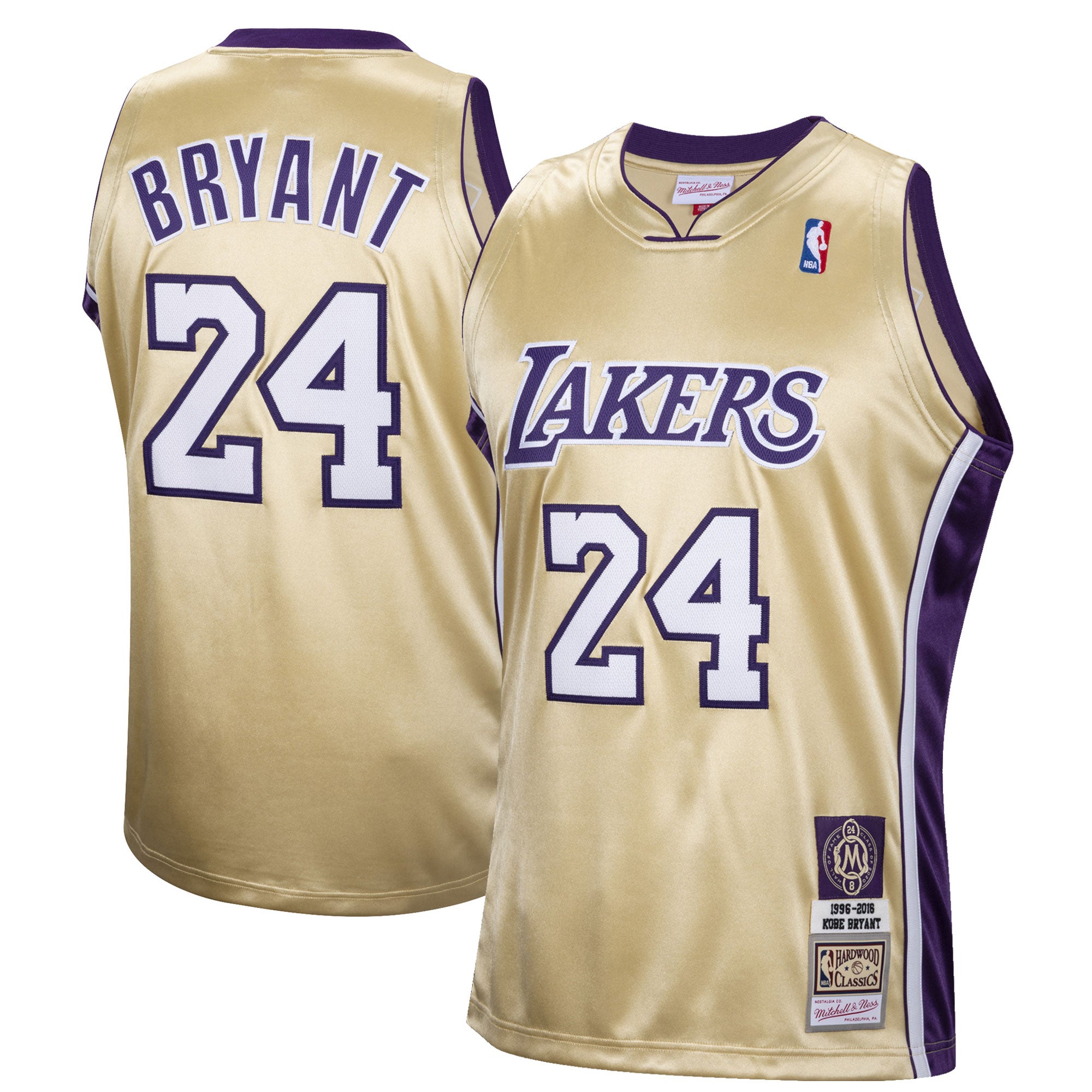 Kobe Bryant Los Angeles Lakers Hall of Fame Class of 2020 #24 Authentic Hardwood Classics Jersey - Purple/Gold - Image 5
