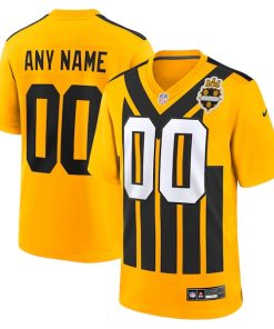 Alternative view of Pittsburgh Steelers Nike Alternate 1933 Throwback Game Custom Jersey - Gold/Black