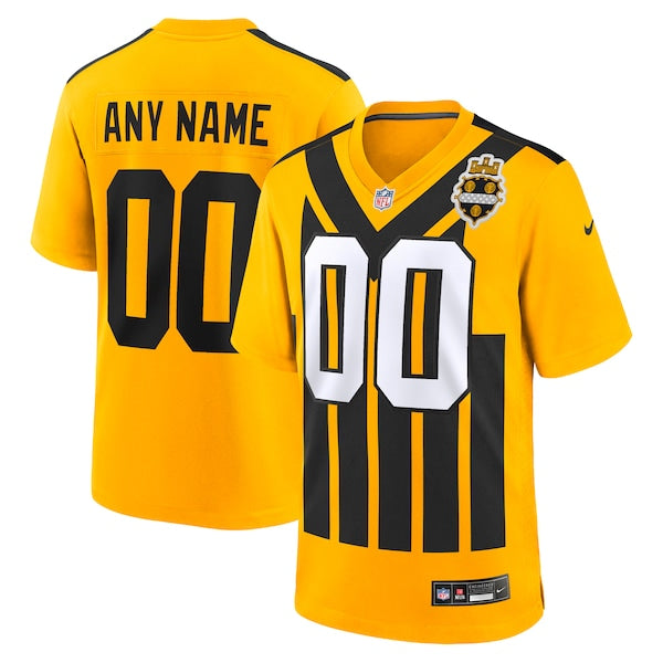 Pittsburgh Steelers Nike Alternate 1933 Throwback Game Custom Jersey - Gold/Black - Image 2